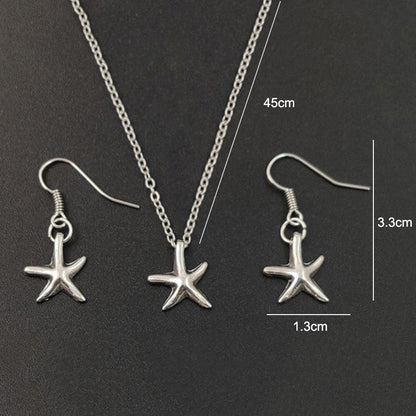 Set zeester ketting en oorbellen